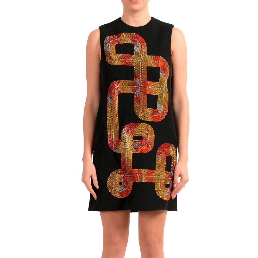 Versace Collection Women's Black Shift Mini Dress